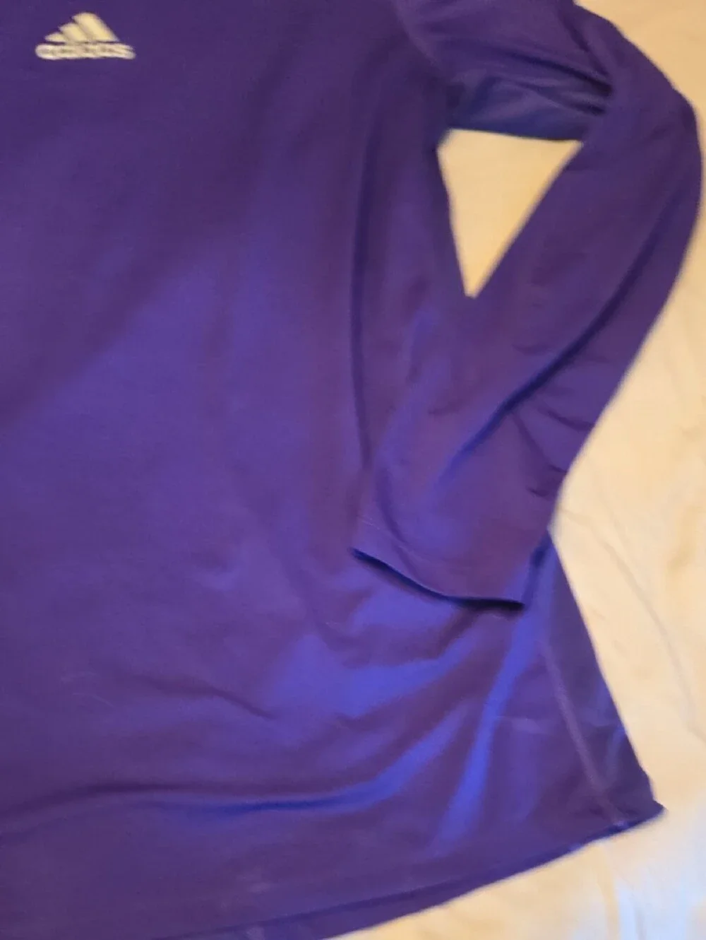 adidas Purple Long-Sleeve Performance Top with White Logo